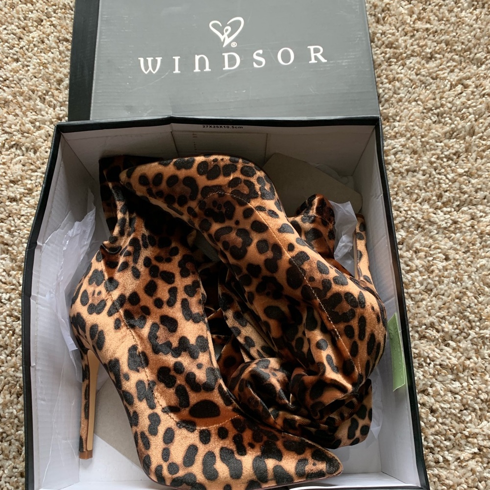 Leopard Print Over knee boots
